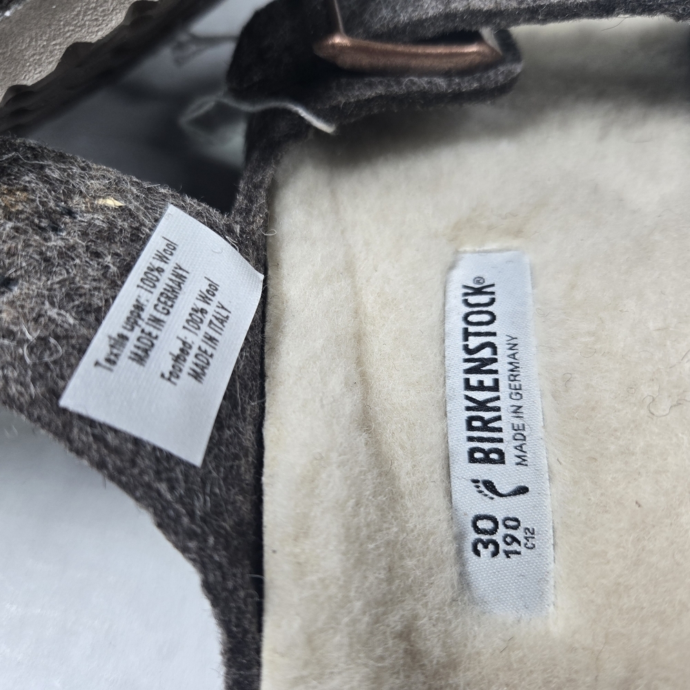 Birkenstock Arizona Cacao Happy Lamb Wool Sandals Size EU30 US C12 little kids - Picture 8 of 9